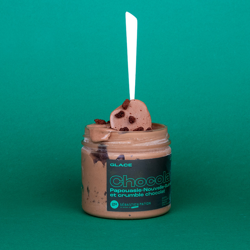 Glace Chocolat de Papouasie Nouvelle Guinée et crumble